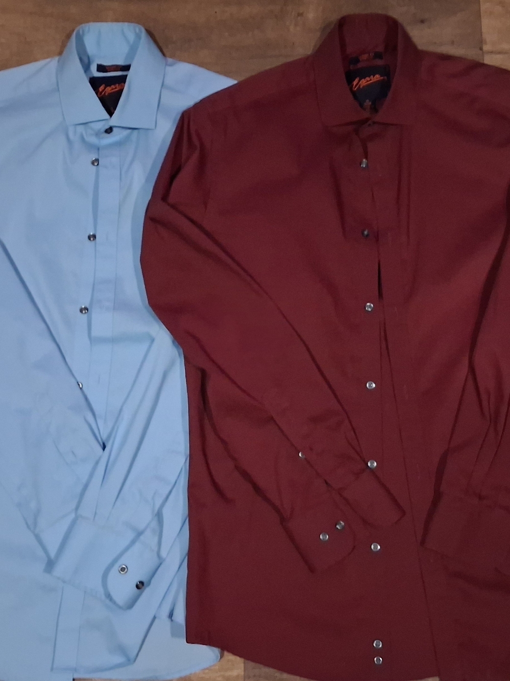 Egara Sky Blue and Burgundy Men's Dress Shirts
